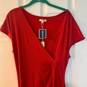 Max Studio Vibrant Red Top